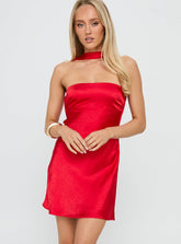 Legacies Strapless Mini Dress Red